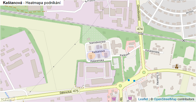Kaštanová - mapa podnikání