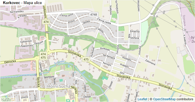 Kurkovec - mapa ulice