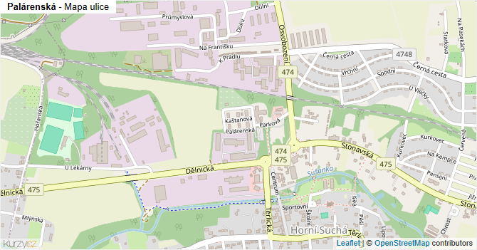 Palárenská - mapa ulice