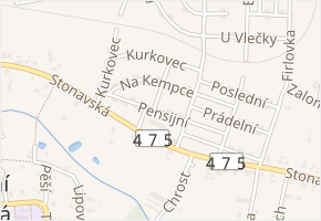 Pensijní v obci Horní Suchá - mapa ulice