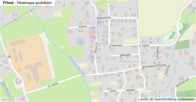 Přímá - mapa podnikání