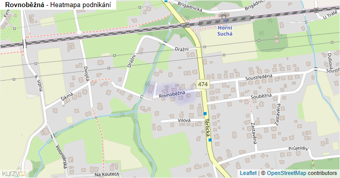 Rovnoběžná - mapa podnikání