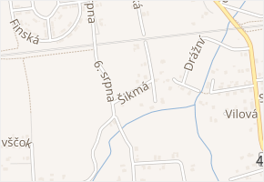 Šikmá v obci Horní Suchá - mapa ulice
