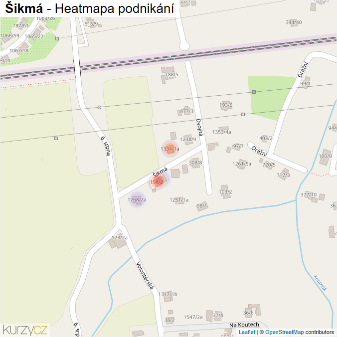 Mapa Šikmá - Firmy v ulici.
