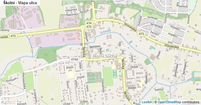 Školní - mapa ulice
