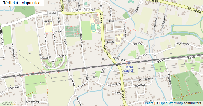 Těrlická - mapa ulice