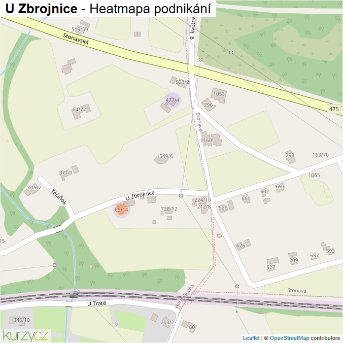 Mapa U Zbrojnice - Firmy v ulici.