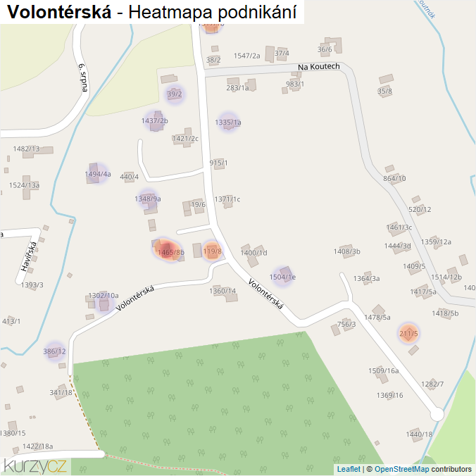 Mapa Volontérská - Firmy v ulici.