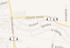 Vrchní v obci Horní Suchá - mapa ulice