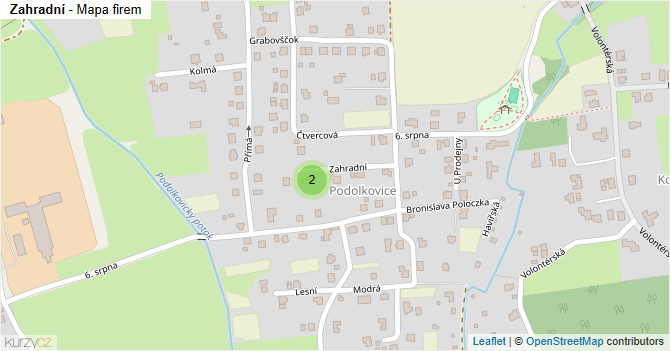 Zahradní - mapa firem