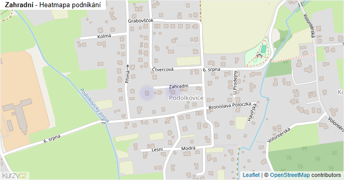 Zahradní - mapa podnikání