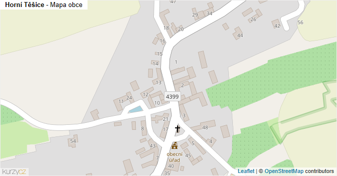 Horní Těšice - mapa obce