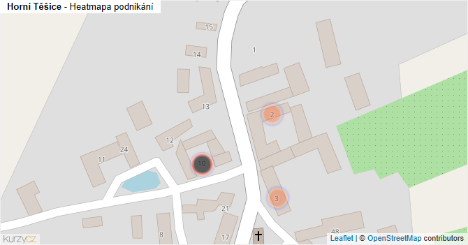 Horní Těšice - mapa podnikání