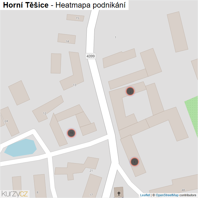 Mapa Horní Těšice - Firmy v obci.