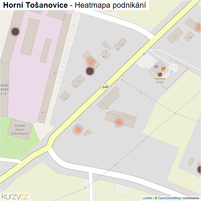 Mapa Horní Tošanovice - Firmy v obci.