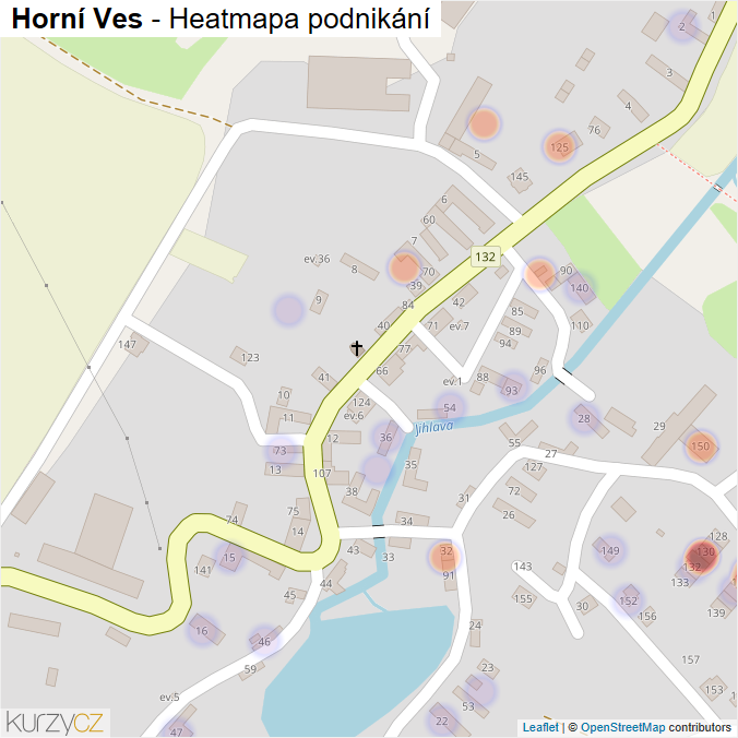 Mapa Horní Ves - Firmy v části obce.