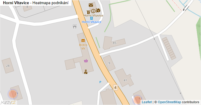 Horní Vltavice - mapa podnikání