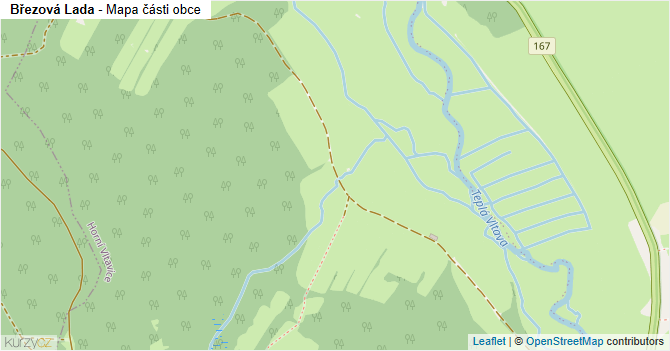 Březová Lada - mapa části obce