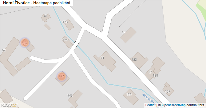 Horní Životice - mapa podnikání