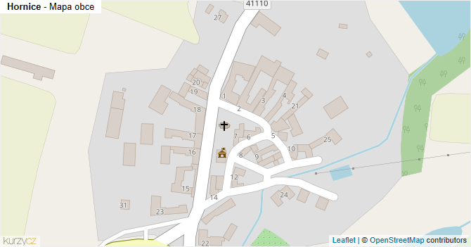 Hornice - mapa obce