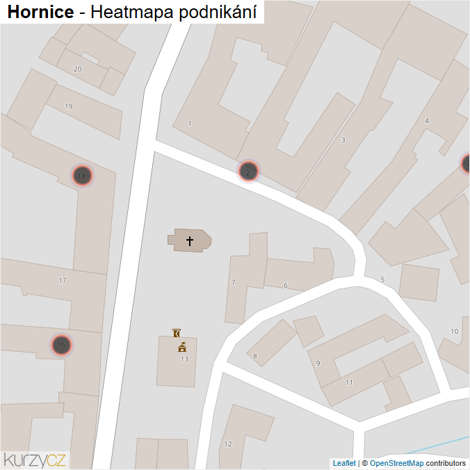 Mapa Hornice - Firmy v obci.