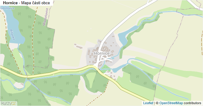 Hornice - mapa části obce