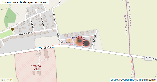 Bicanova - mapa podnikání