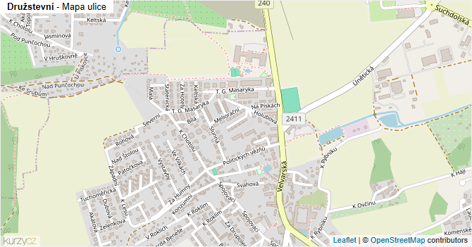 Družstevní - mapa ulice