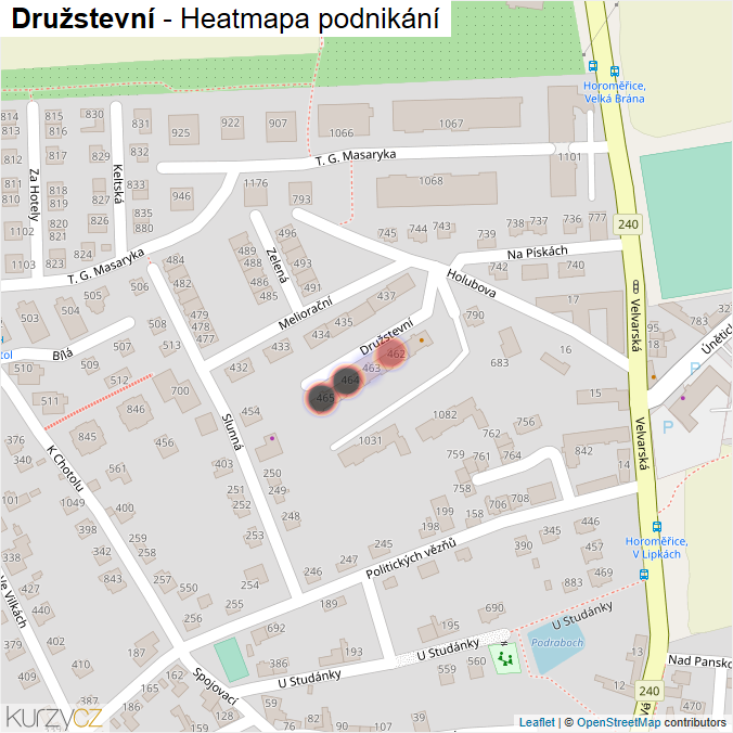 Mapa Družstevní - Firmy v ulici.