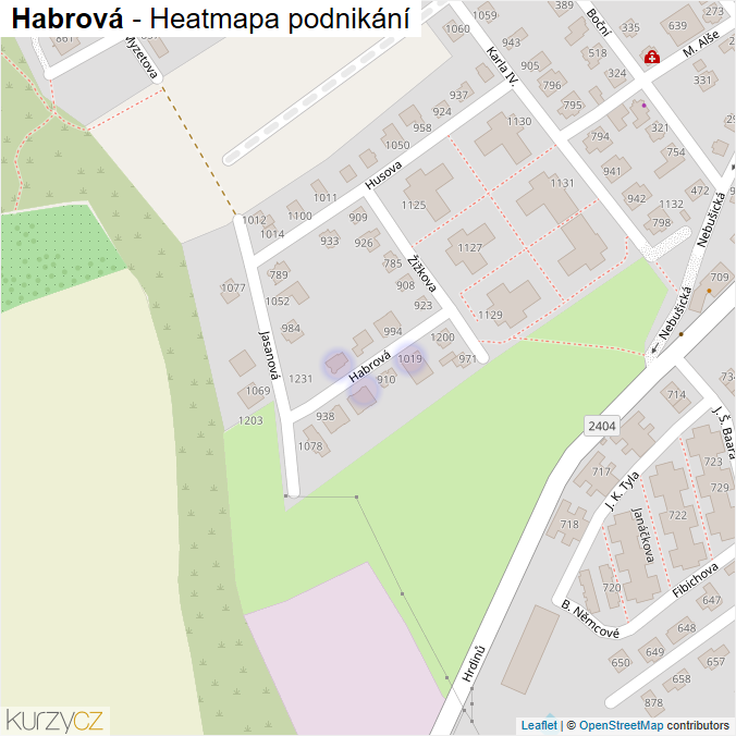 Mapa Habrová - Firmy v ulici.