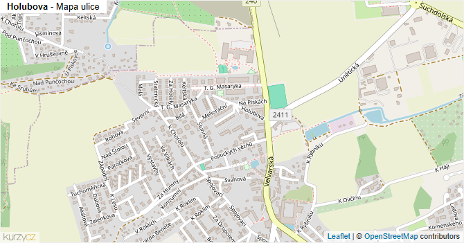Holubova - mapa ulice