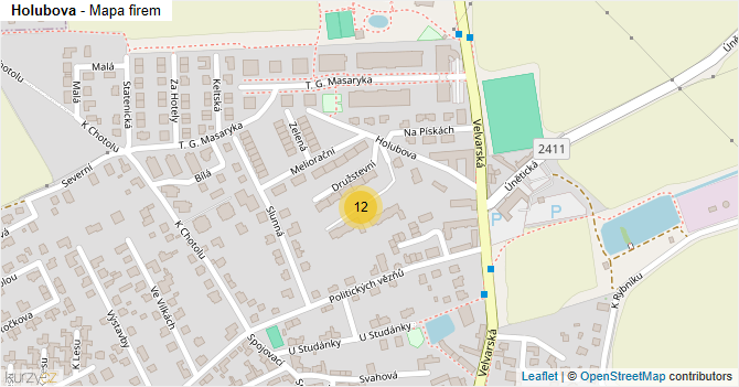 Holubova - mapa firem