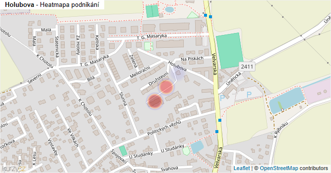 Holubova - mapa podnikání