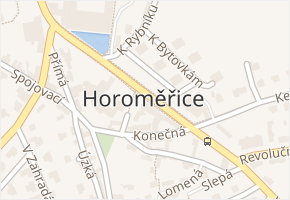 Horoměřice v obci Horoměřice - mapa části obce