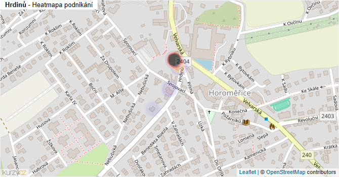 Hrdinů - mapa podnikání