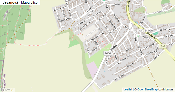 Jasanová - mapa ulice