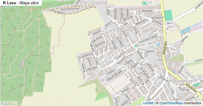 K Lesu - mapa ulice