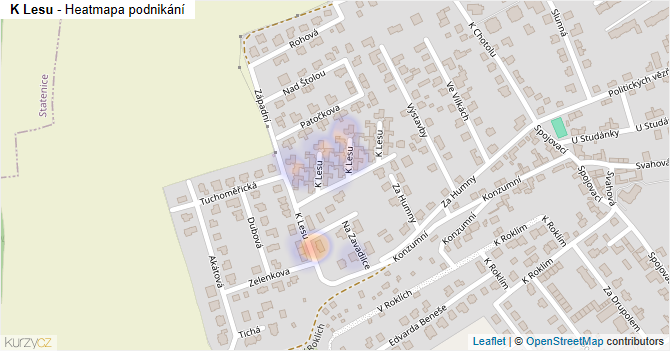 K Lesu - mapa podnikání
