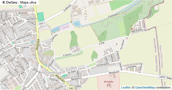 K Ovčínu - mapa ulice