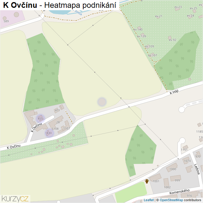 Mapa K Ovčínu - Firmy v ulici.