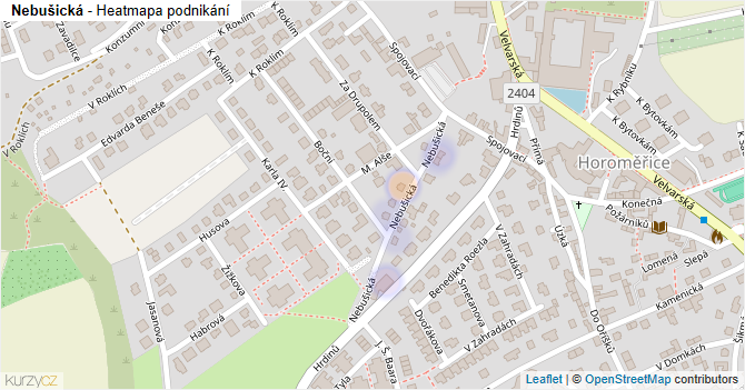 Nebušická - mapa podnikání