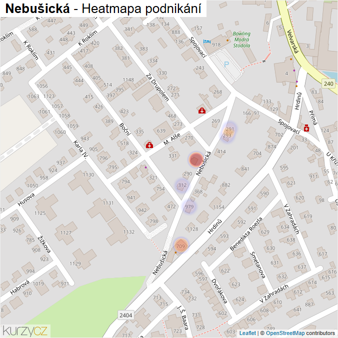 Mapa Nebušická - Firmy v ulici.