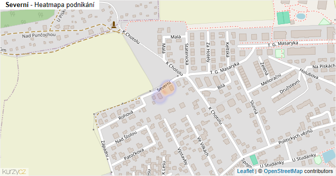 Severní - mapa podnikání