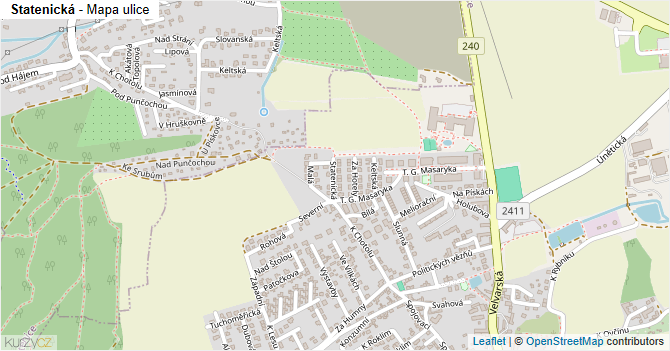 Statenická - mapa ulice