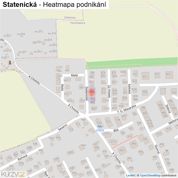 Mapa Statenická - Firmy v ulici.