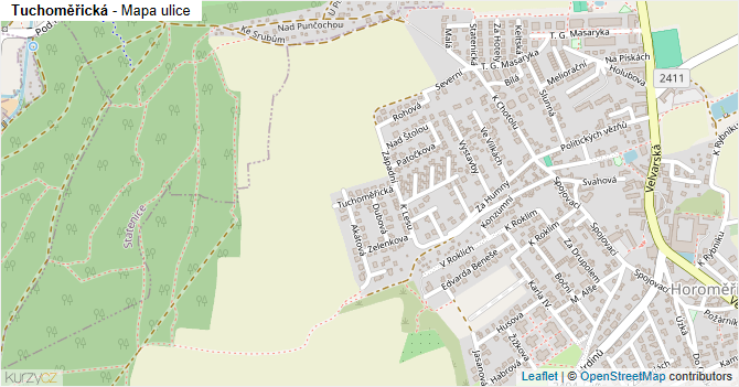 Tuchoměřická - mapa ulice