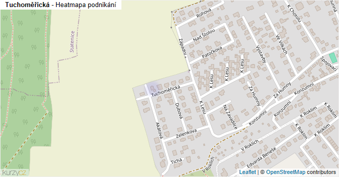 Tuchoměřická - mapa podnikání
