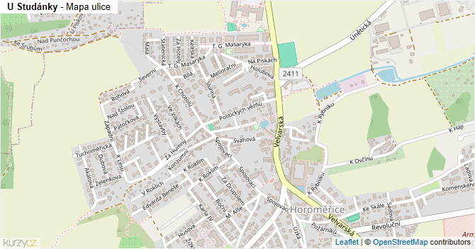 U Studánky - mapa ulice