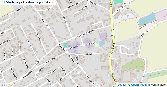 U Studánky - mapa podnikání