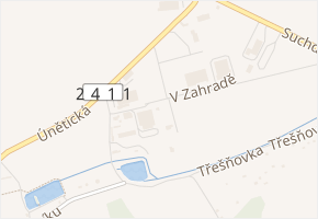 V Zahradě v obci Horoměřice - mapa ulice
